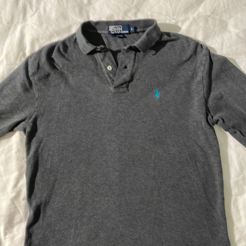 Long Sleeve Polo by Ralph Lauren gray polo